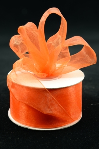 Organza Ribbon , Orange, 1.5 Inch x 25 Yards (1 Spool) SALE ITEM